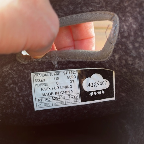 BOGS Grayish/Greenish and White/Grey Heather Fabric Top Winter Bogs EUC - Picture 3 of 7